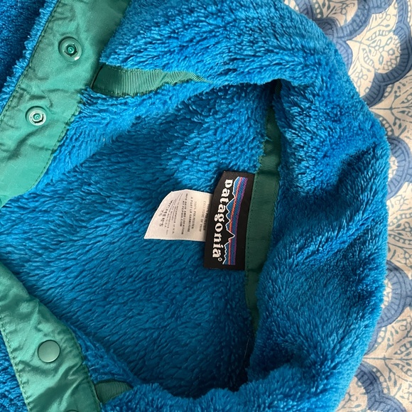 PATAGONIA Sweater Womens XS ReTool Snap T Fleece Pullover Aqua/Green RARE - Picture 2 of 4